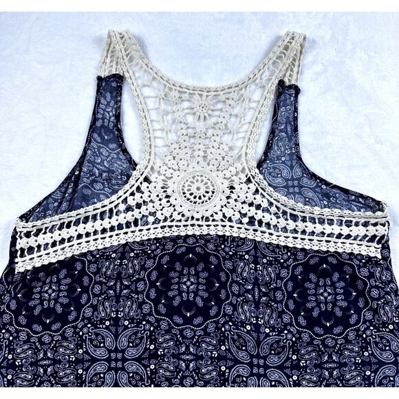 Rue21 Womens Paisley Print Tank Top With Crochet Racerback Lace Detail - Size M - Picture 10 of 10